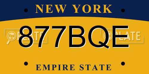 877BQE New York License Plate