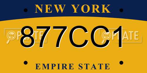877CC1 New York License Plate