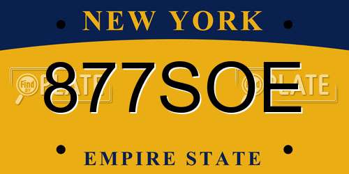 877SOE New York License Plate