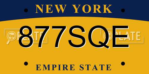 877SQE New York License Plate