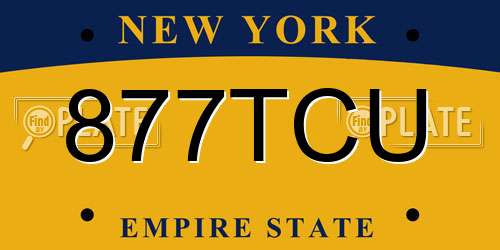 877TCU New York License Plate