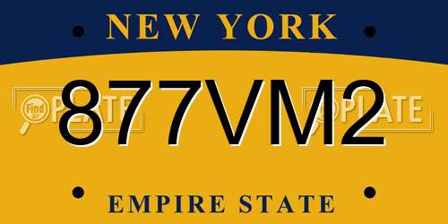 877VM2 New York License Plate