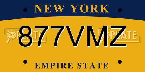 877VMZ New York License Plate