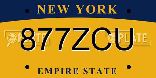 877ZCU New York License Plate