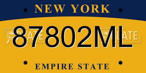 87802ML New York License Plate