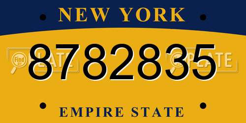 8782835 New York License Plate