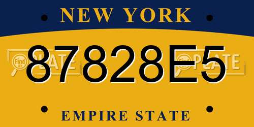 87828E5 New York License Plate