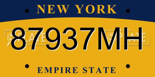 87937MH New York License Plate