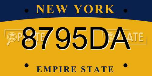 8795DA New York License Plate