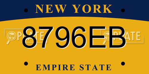 8796EB New York License Plate