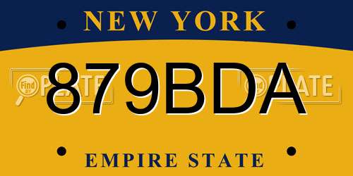 879BDA New York License Plate