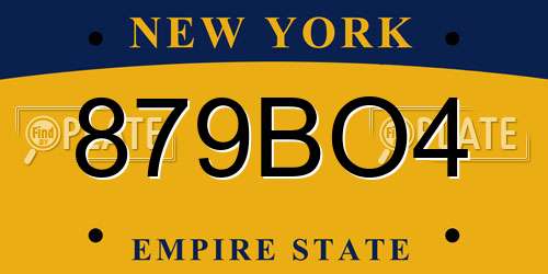 879BO4 New York License Plate