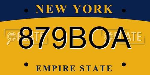 879BOA New York License Plate