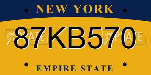 87KB570 New York License Plate