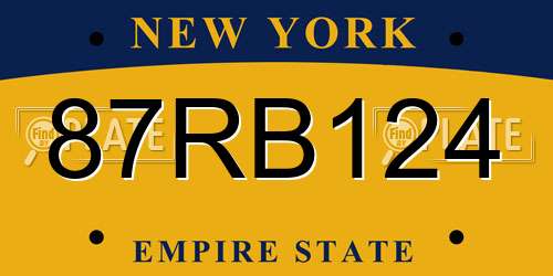 87RB124 New York License Plate
