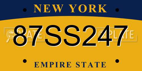 87SS247 New York License Plate