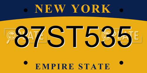 87ST535 New York License Plate