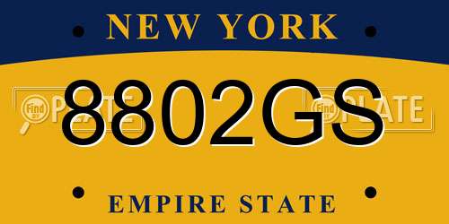 8802GS New York License Plate
