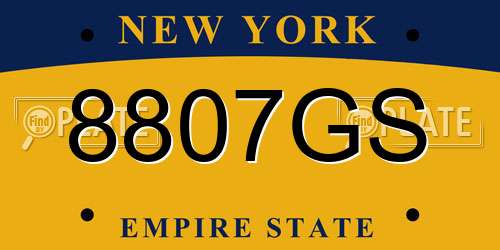 8807GS New York License Plate