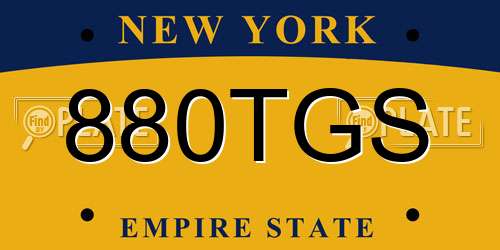880TGS New York License Plate