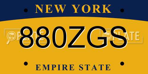 880ZGS New York License Plate