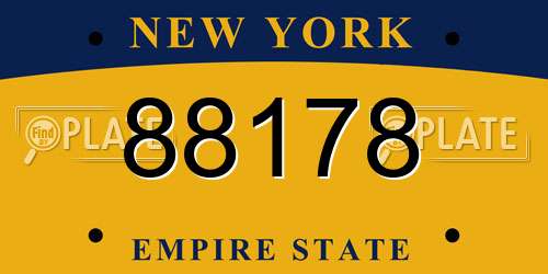 88178 New York License Plate