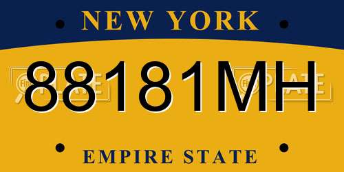 88181MH New York License Plate