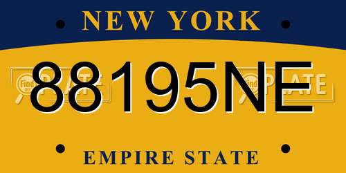 88195NE New York License Plate