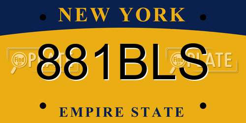 881BLS New York License Plate