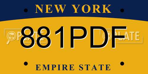 881PDF New York License Plate