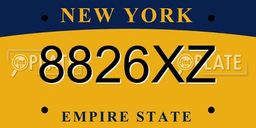8826XZ New York License Plate