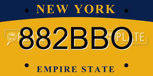 882BBO New York License Plate