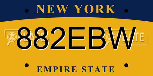 882EBW New York License Plate