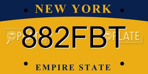 882FBT New York License Plate