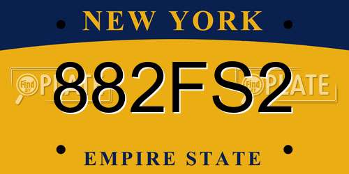 882FS2 New York License Plate