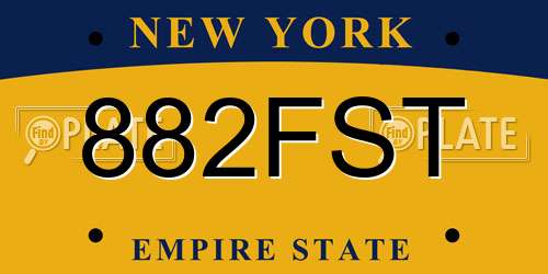 882FST New York License Plate