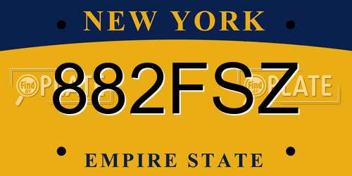 882FSZ New York License Plate