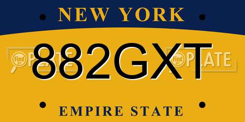 882GXT New York License Plate