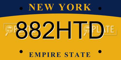 882HTD New York License Plate