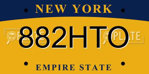 882HTO New York License Plate