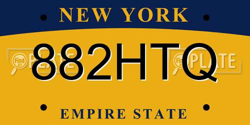 882HTQ New York License Plate