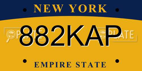 882KAP New York License Plate