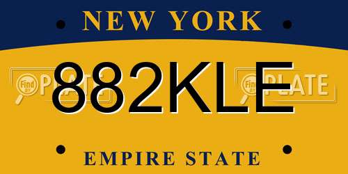 882KLE New York License Plate