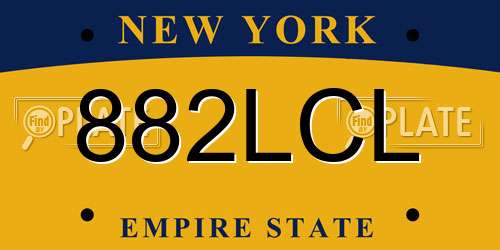 882LCL New York License Plate