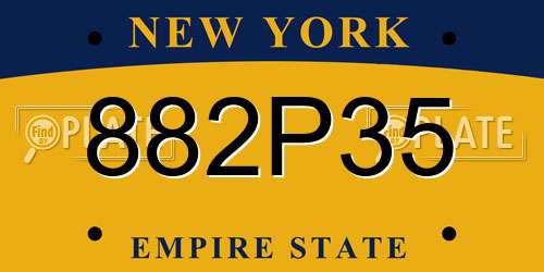 882P35 New York License Plate