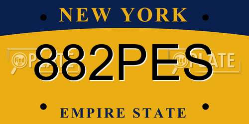 882PES New York License Plate