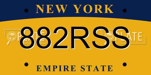 882RSS New York License Plate