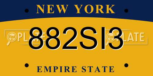 882SI3 New York License Plate