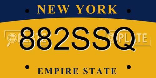 882SSQ New York License Plate