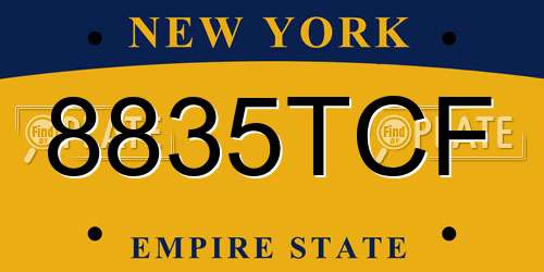 8835TCF New York License Plate